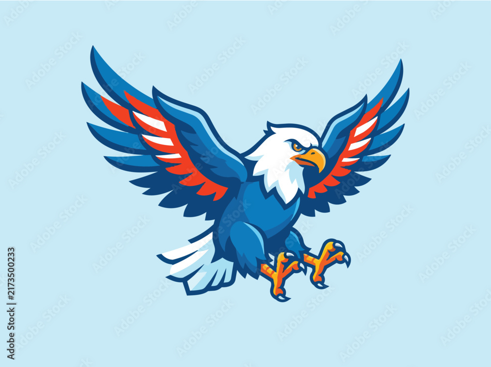 Fototapeta premium Eagle with Spread Wings Vector Illustration