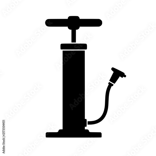 Canvas Print Air pump icon flat outline in black