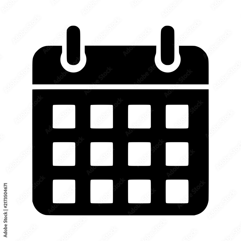 Fototapeta premium Appointment calendar icon flat outline in black