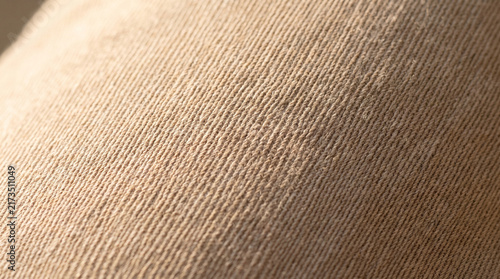 Fotografía Close up of beige woven fabric texture