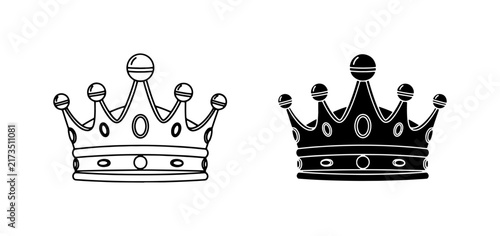 Bild auf Leinwand Royal Crown Icons, Monarch Symbol Vector, King Queen Royalty Emblem