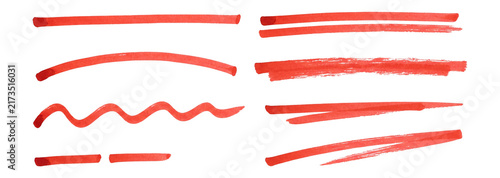 Red Marker Underlines in Hand Drawn Annotation Set