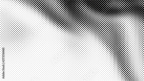 Abstract monochrome halftone pattern with gradient dots on white background texture transparent background