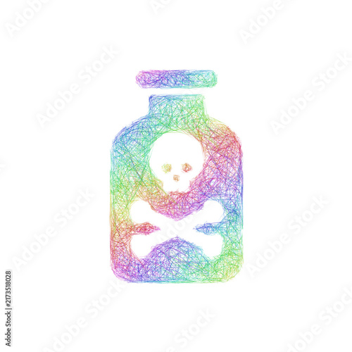 фотографія Rainbow sketch toxic substance icon design