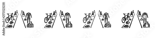 Принти на полотні Sketch black and white transition area icon design set