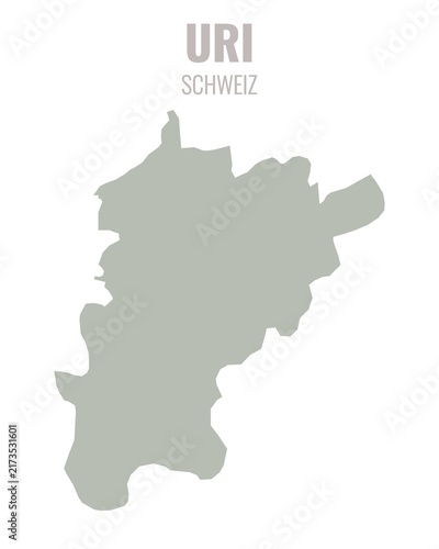 Obraz na plátně Uri Canton Map, Switzerland – Minimalist Geographic Silhouette