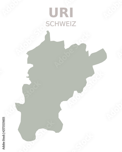 Foto Uri Canton Map, Switzerland – Minimalist Geographic Silhouette