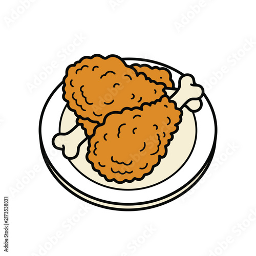 Two delicious pieces of golden brown fried chicken on a white plate.