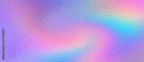 Abstract pastel holographic blurred grainy gradient banner background texture. Colorful digital grain soft noise effect pattern. Lo-fi multicolor vintage retro design.