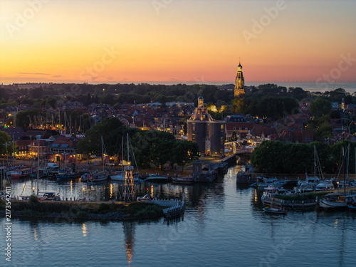 Drommedaris and Zuiderkerk in an Enkhuizen sunset