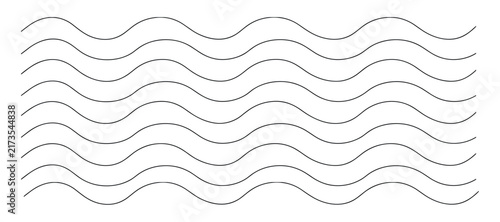 Seamless repeating pattern of parallel wavy lines in black and white creating a dynamic fluid motion effect