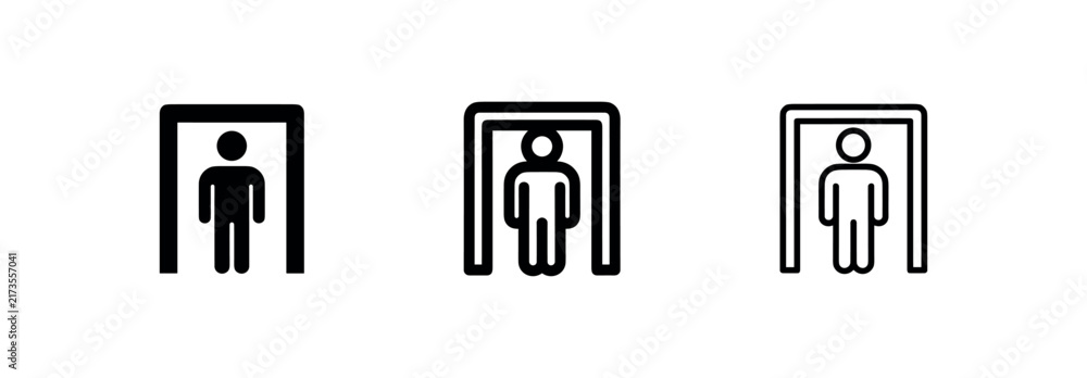 Obraz premium Security Metal Detector Gate Icon Set