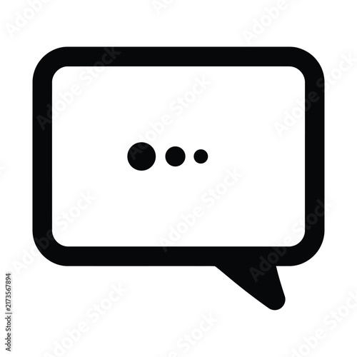 Outline Speech Bubble Chat Icon. Live Support and Typing Message Vector