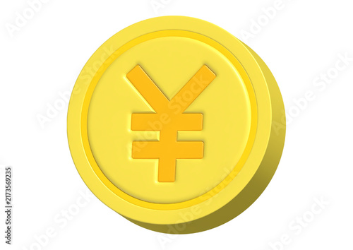 3D Japanese Yen Coin Vector Icon