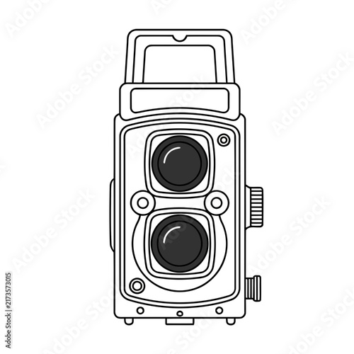 Bild auf Leinwand Twin Lens Reflex Camera Illustration