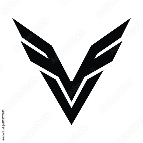 Modern V Lettermark Logo Design with Dynamic Wing Symbol
