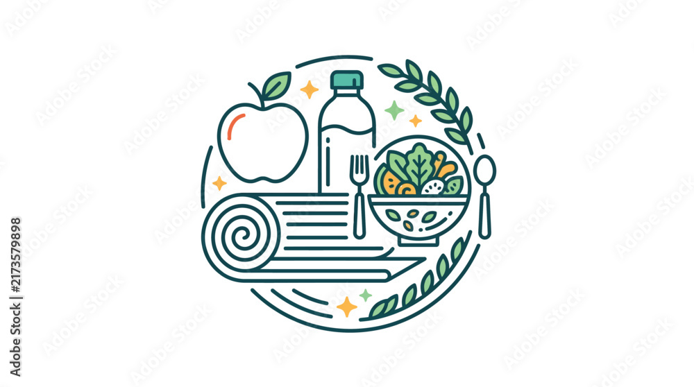 Fototapeta premium Easter Eggs in a Basket with Flowers Vector Illustration for Spring Holiday Celebration and Decorative Design