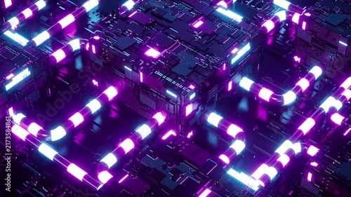 Neon Sci fi Background