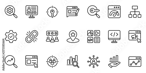Cuadro en lienzo SEO outline icon set