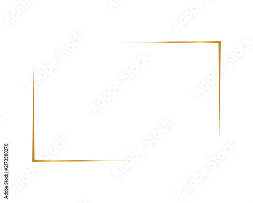 Minimal Golden Corner Frame Border with Geometric Open Rectangle Design