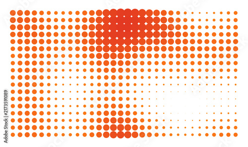 Vector Field Grid of Circles - Abstract Orange/Ember/Red Circles Grid Art