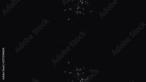 Glittering stars line animation, glowing white glitter curved light burst,fantasy pixie shimmer effects,black screen background,glitter celebration seamless looping transition