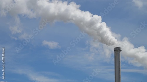 huge white and dence smoke from chimney