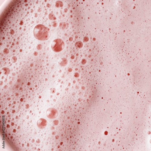 Close up macro of pink foam with small and large bubbles abstract background