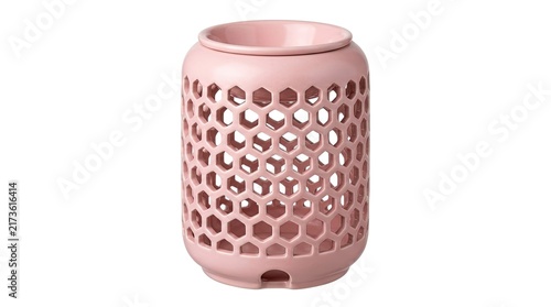 Pink Ceramic Wax Burner with Honeycomb Design