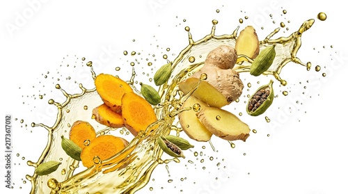 Turmeric, Ginger, and Cardamom Splash in Oil