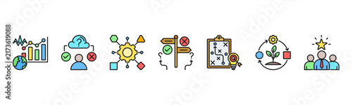 Foto VUCA web banner featuring Volatility, Uncertainty, Complexity, Ambiguity, Strategy, Adaptation, and Leadership for modern business and organizational challenges
