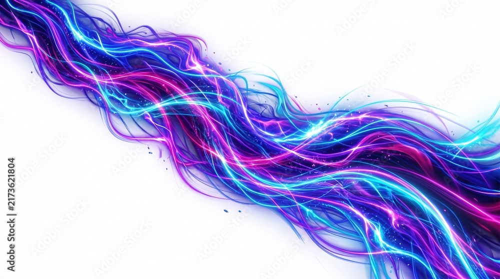 Fototapeta premium Abstract Neon Light Trails Flowing Energy Background