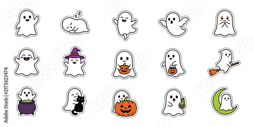 Cute Ghost Halloween Sticker – Adorable Spooky Character