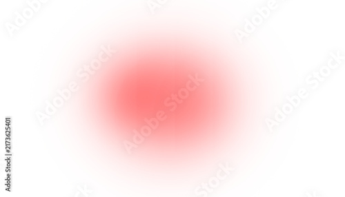 Soft red gradient circular glow isolated on white background