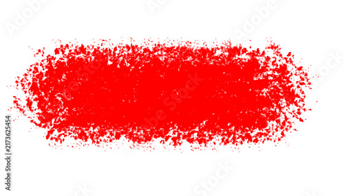 Red grunge brush stroke isolated on white background