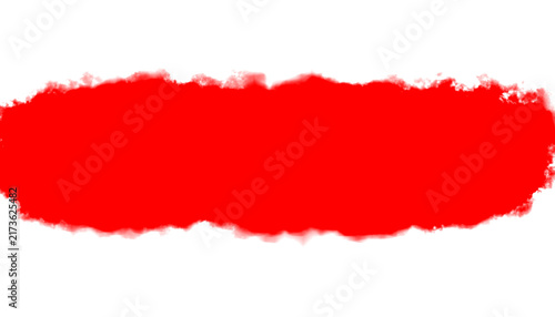 Red watercolor brush stroke texture isolated on white background