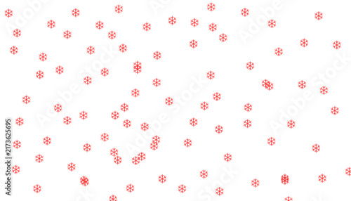 Seamless pattern with red snowflakes isolated on white background
