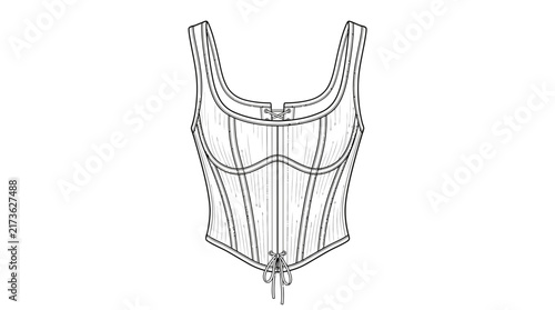 Bild auf Leinwand Fashion Illustration of a Corset Top