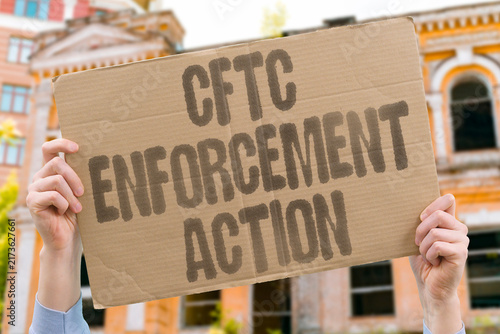 Quadro su tela "CFTC enforcement action" Agency pursues digital asset fraud