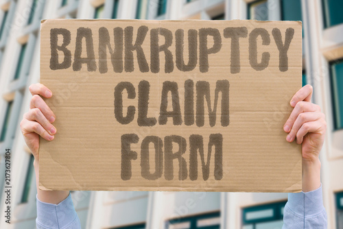 Canvastavla "Bankruptcy claim form" File proof of claim in crypto case