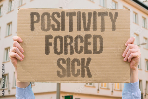 Cuadro en lienzo "Positivity forced sick" Toxic culture harms mental health