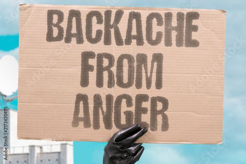 Fotografie "Backache from anger" Emotional repression manifests physically