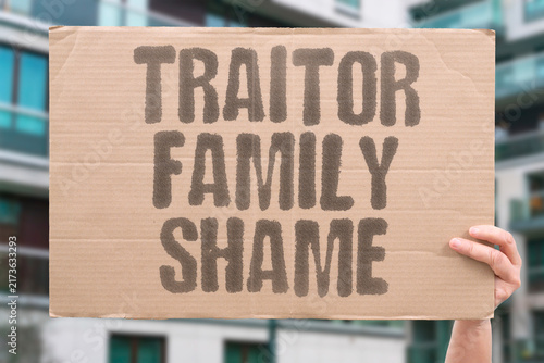 Obraz na płótnie "Traitor family shame" Betrayal stains relatives for generations