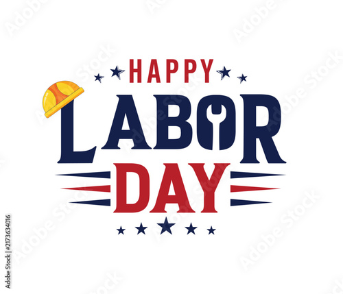 USA Happy Labor Day Bold Typography 