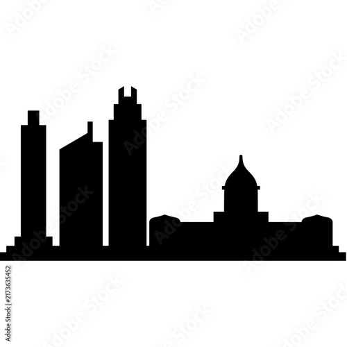Austin Texas Skyline Silhouette, Black City Buildings and Urban Landmark