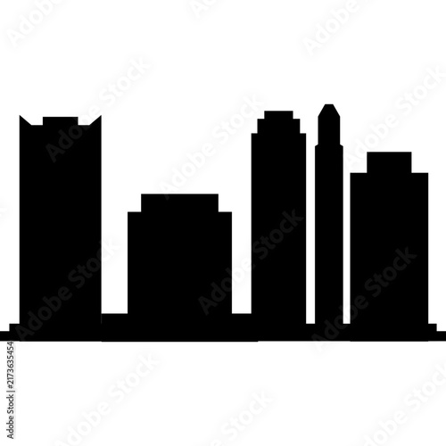 Austin Texas Skyline Silhouette, Black City Buildings and Urban Landmark