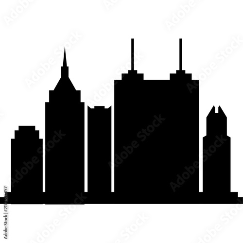 Austin Texas Skyline Silhouette, Black City Buildings and Urban Landmark