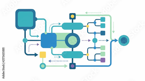 Abstract Digital Network Diagram Illustration.