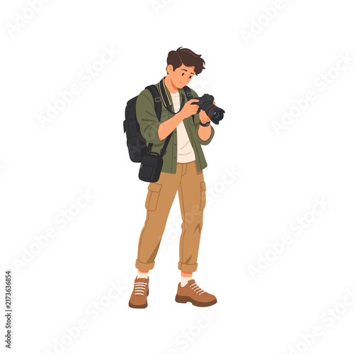 Illustration of a Young Male Photographer
