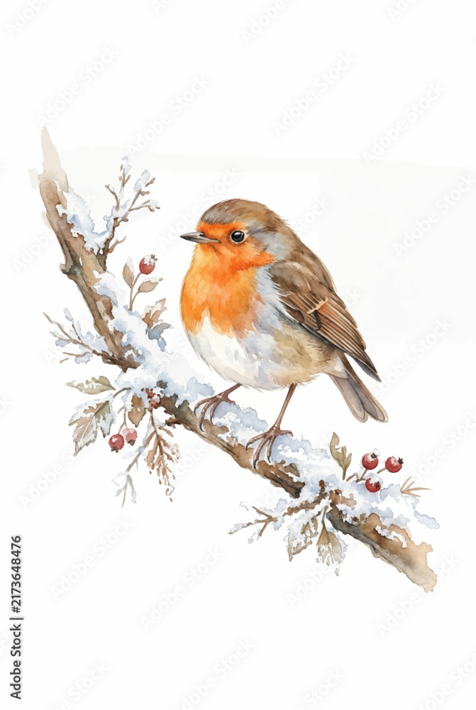 Fototapeta premium Robin_Bird_Branch.svg